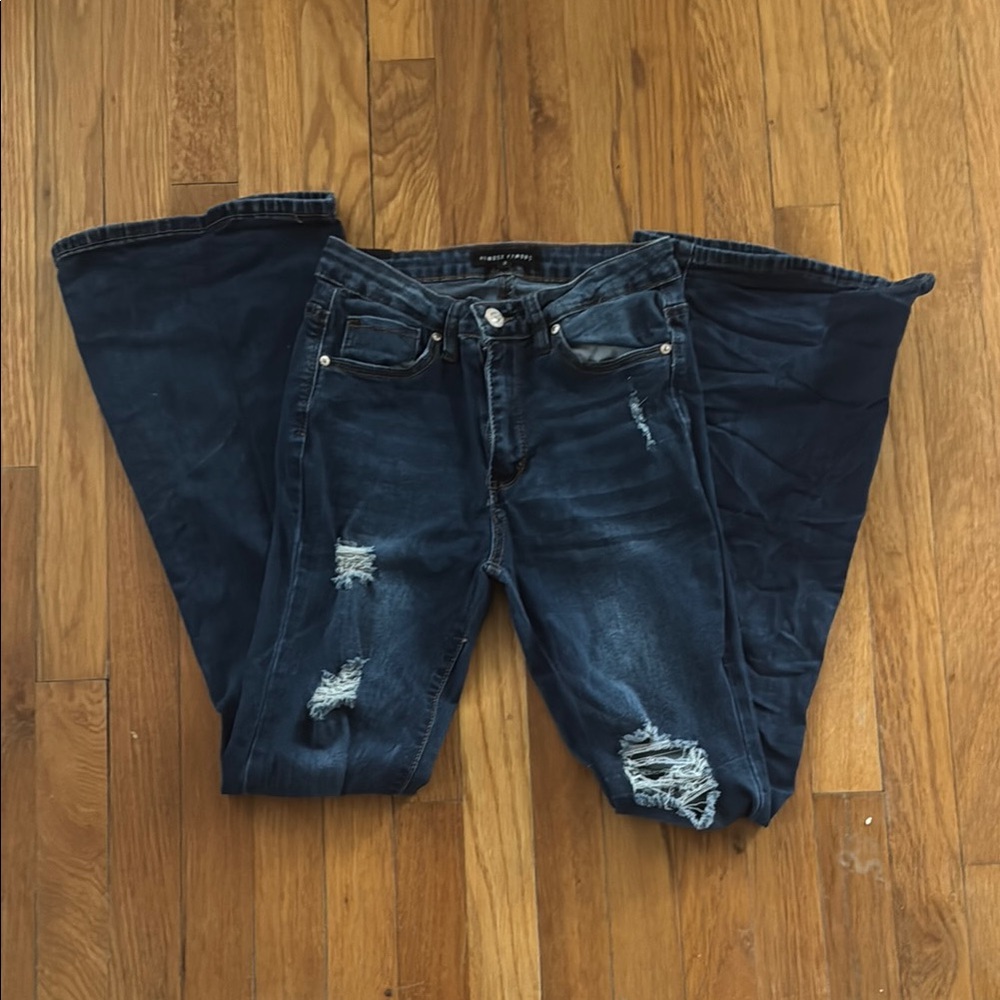 Women's Distressed Blue Jeans
